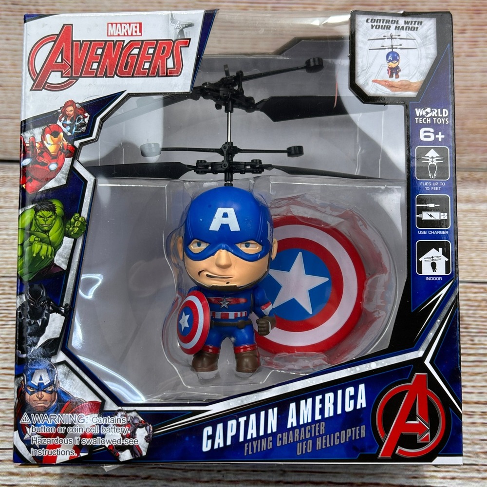 World Tech‎ Toys Marvel Avengers Captain America Flying UFO Helicopter 36376 NEW